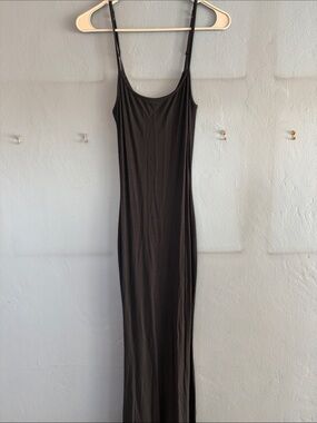 skims ribbed slip dress in taupe Is Skims TikTok Viral Long Slip Dress Worth The Hype?